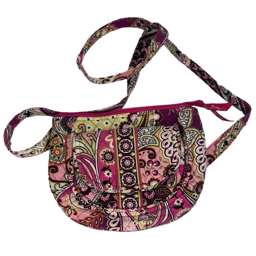 Vera Bradley Clare Very Berry Paisley Crossbody Bag Retired Organizer Purse